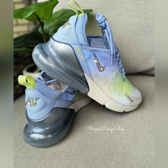 Bling Nike Air Max 270 Womens Sneakers Shoes Customized with Crystals - Picture 5 of 8